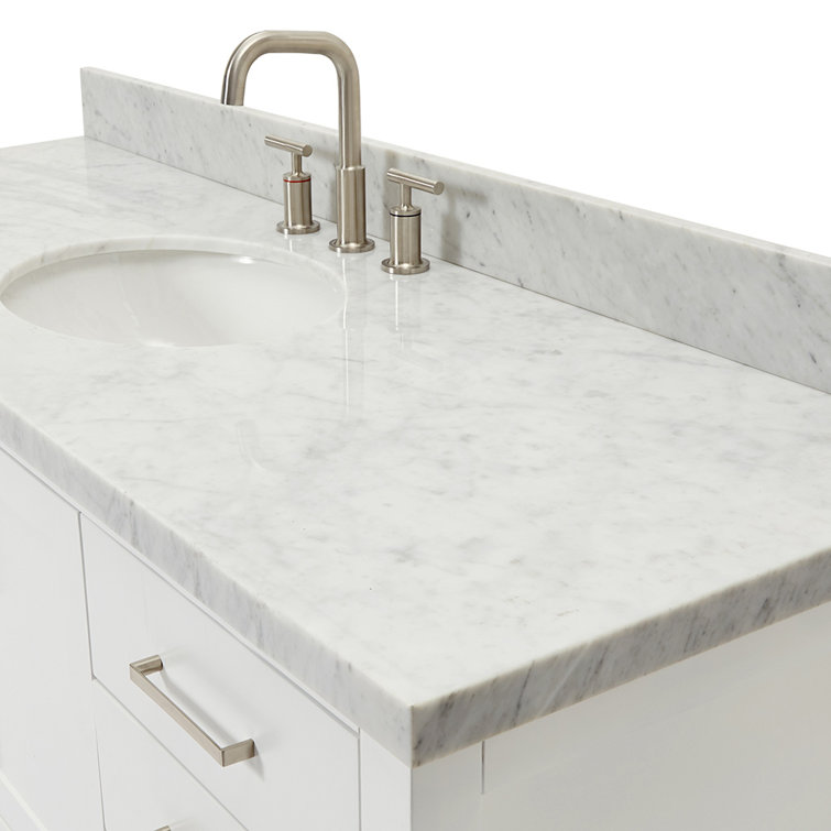 Magnolia 61" White Marble Top Freestanding Bathroom Vanity