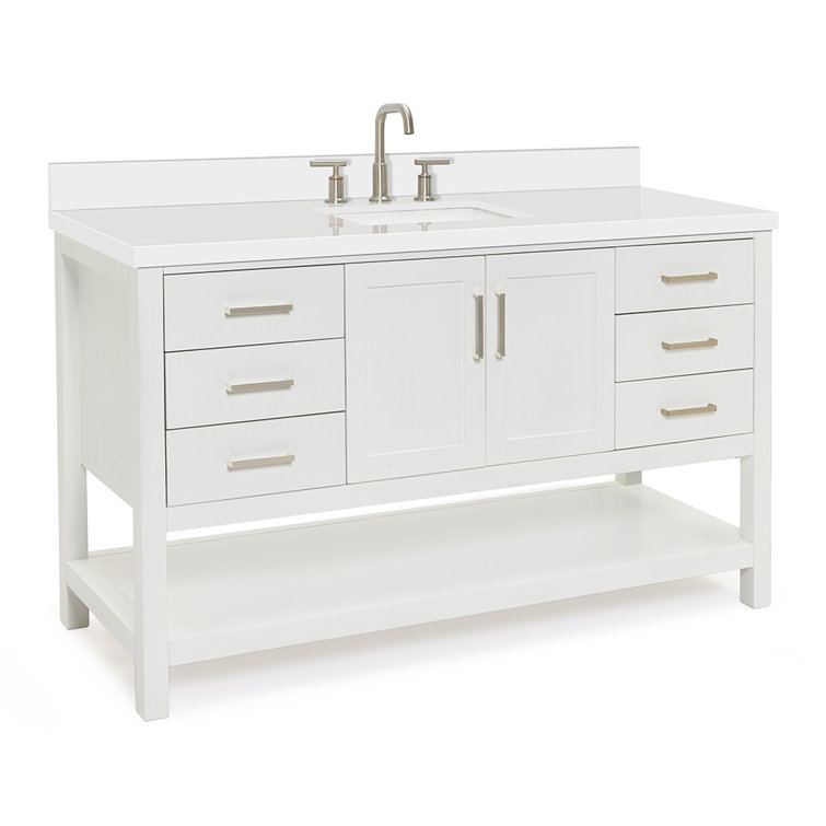 Magnolia 61" White Freestanding Single Bathroom Vanity Set
