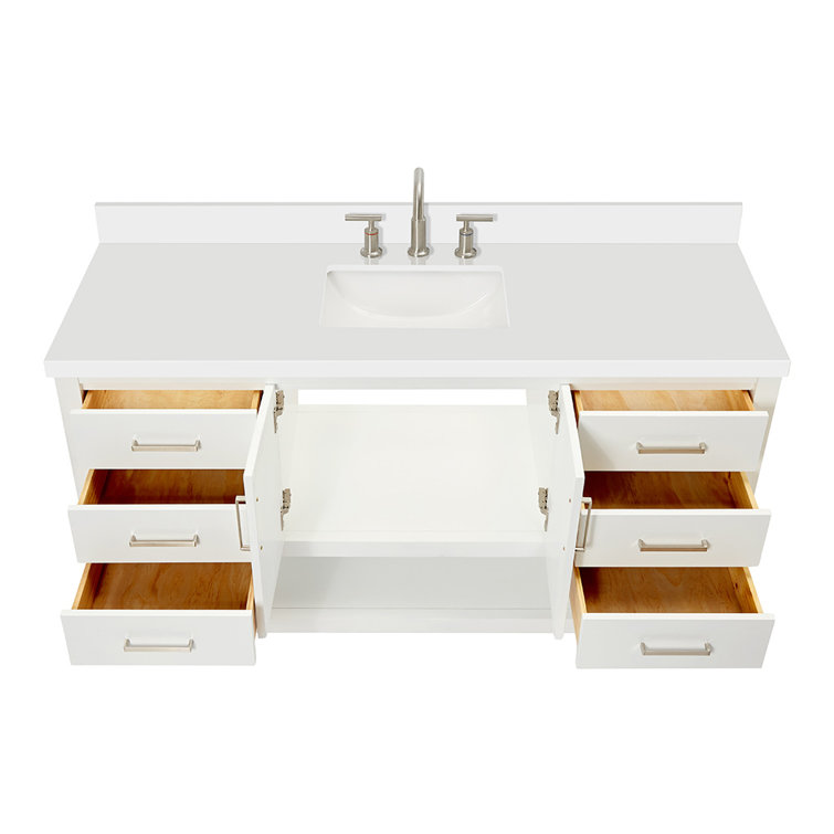 Magnolia 61" White Freestanding Single Bathroom Vanity Set