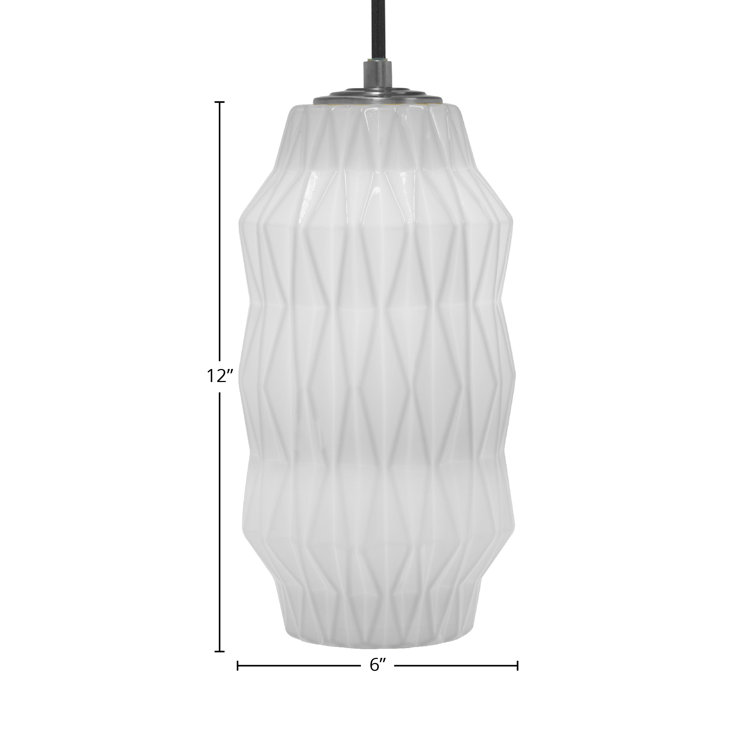 Mimo Mini 1-Light LED Pendant in White Handblown Glass