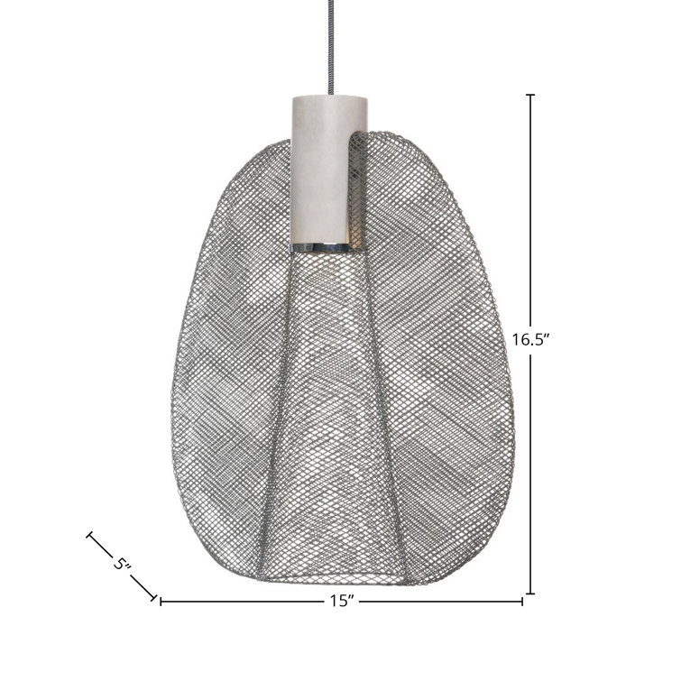 Gray Geometric Iron Single Pendant Light