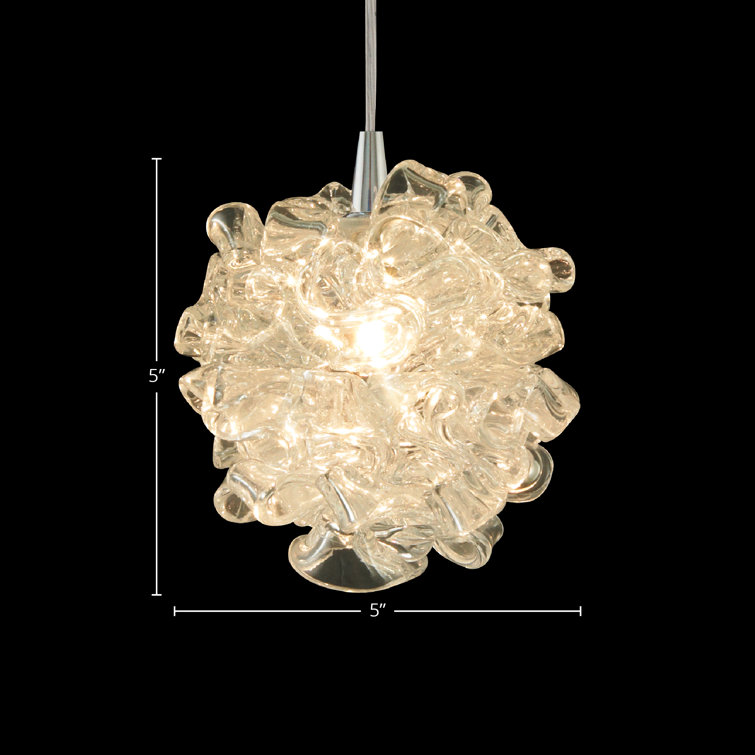 Clear Murano Glass Geometric Pendant Light
