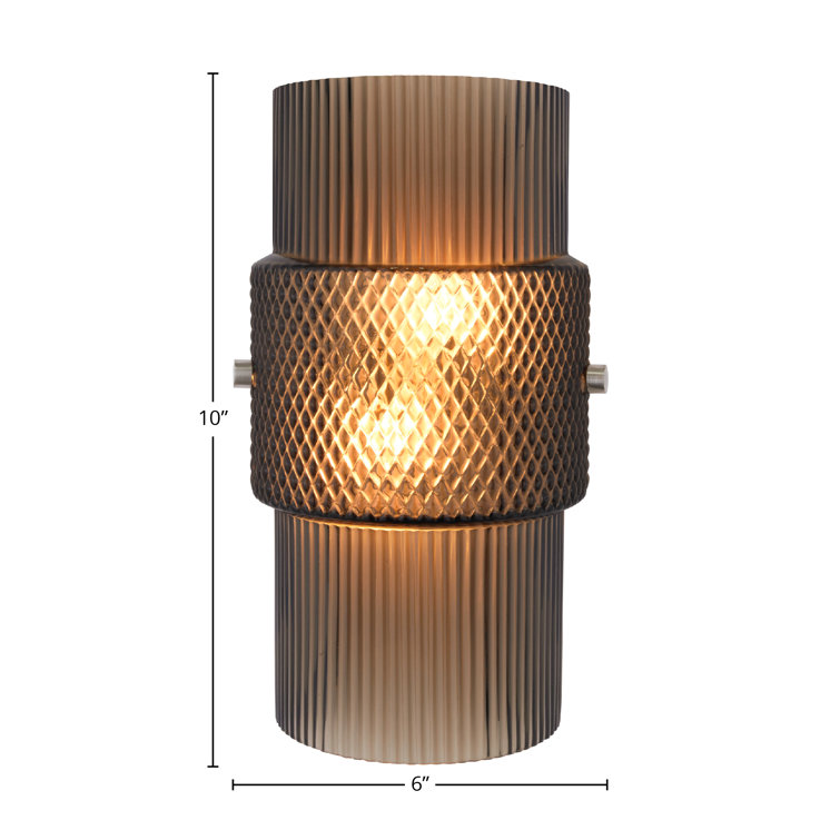 Bronze Cylinder Glass Dimmable Wall Sconce
