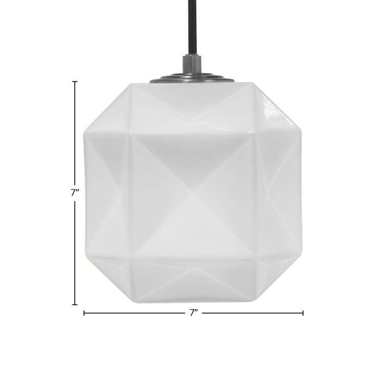 White Mini Glass Indoor/Outdoor Pendant Light