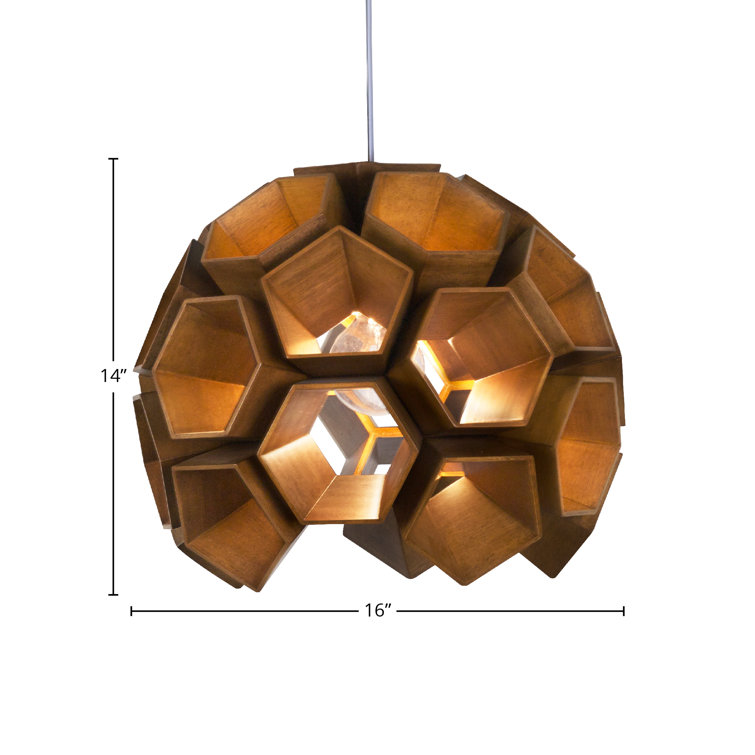 Constella Dark Bronze Honeycomb Glass Pendant Light