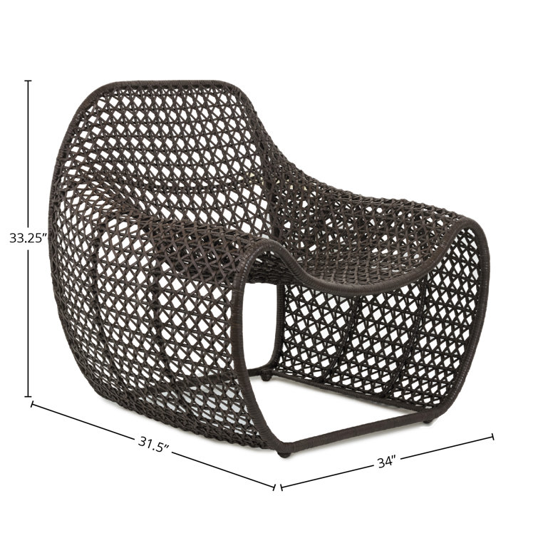 Cozy Papasan Brown Leather Lounge Chair