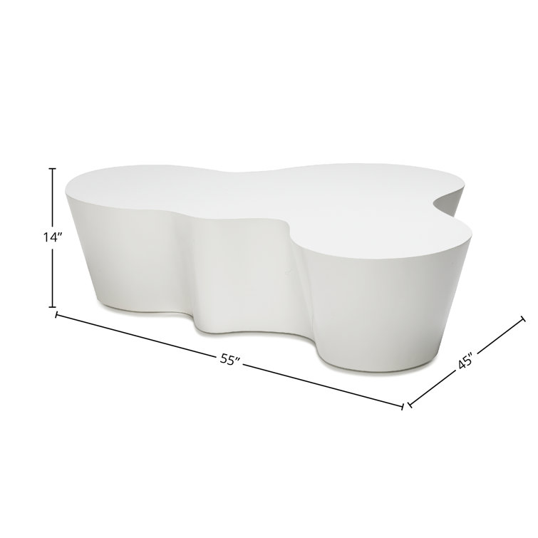 White Modern Sculptural Coffee Table