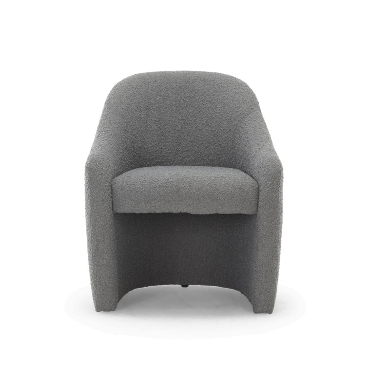 Charcoal Chenille Upholstered Arm Chair with Solid Wood Frame