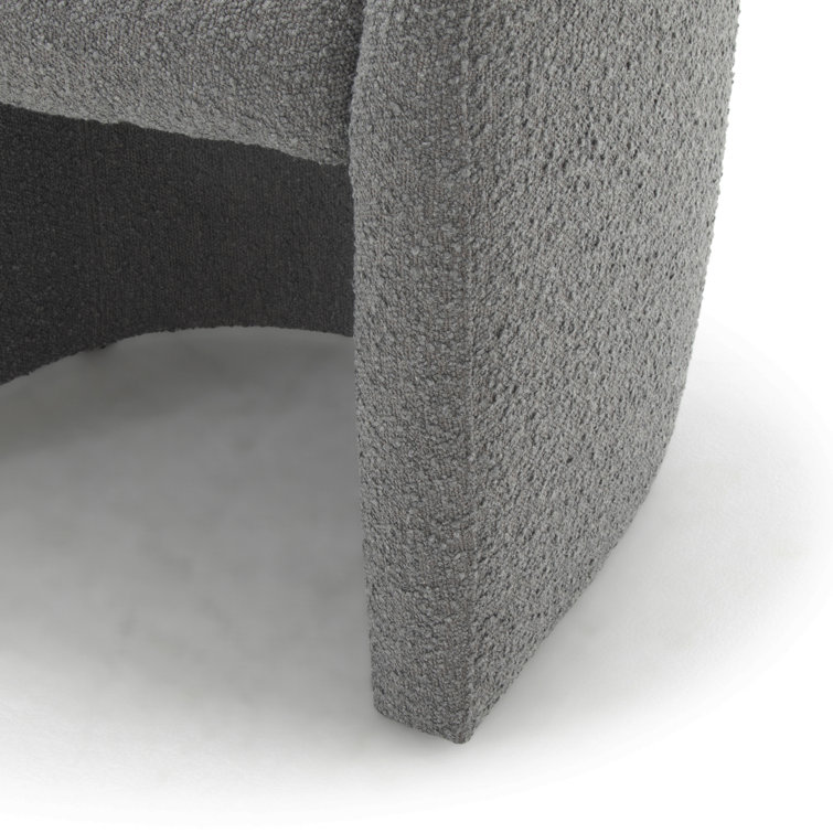 Charcoal Chenille Upholstered Arm Chair with Solid Wood Frame