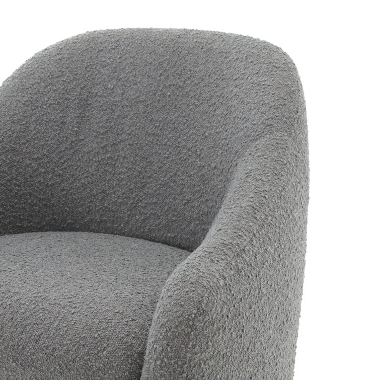Charcoal Chenille Upholstered Arm Chair with Solid Wood Frame