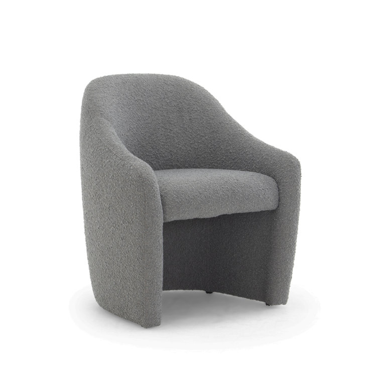 Charcoal Chenille Upholstered Arm Chair with Solid Wood Frame