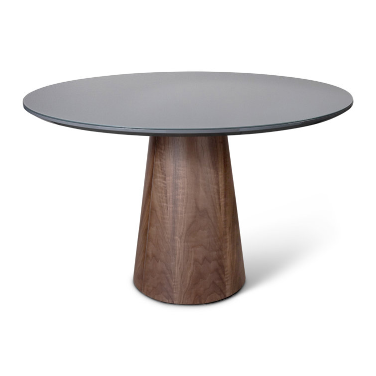Chumbo Glass Top Round Pedestal Dining Table