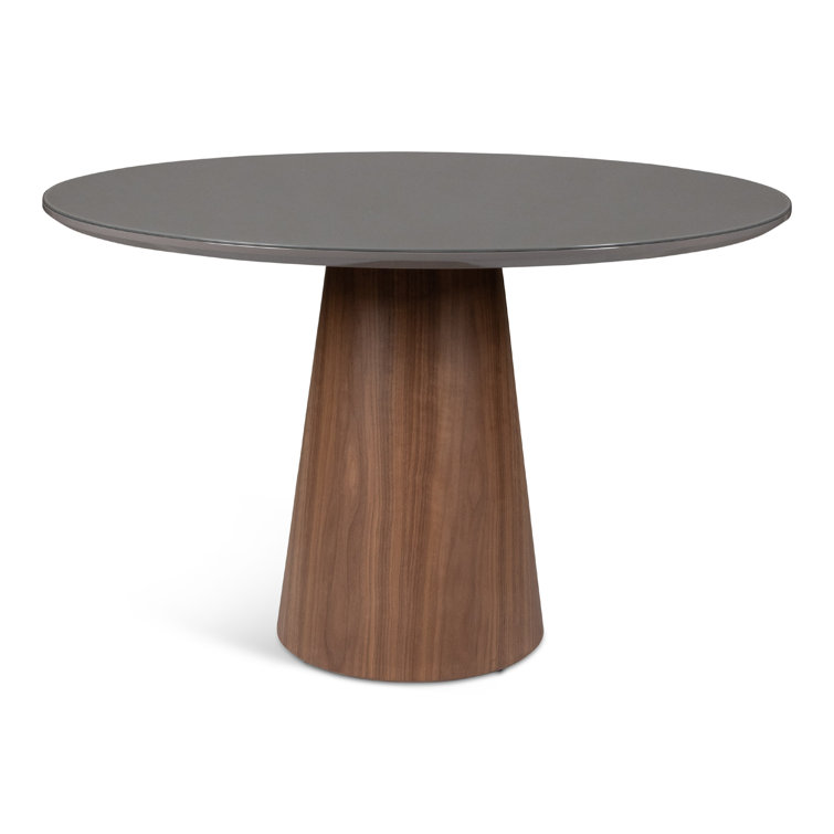 Chumbo Glass Top Round Pedestal Dining Table