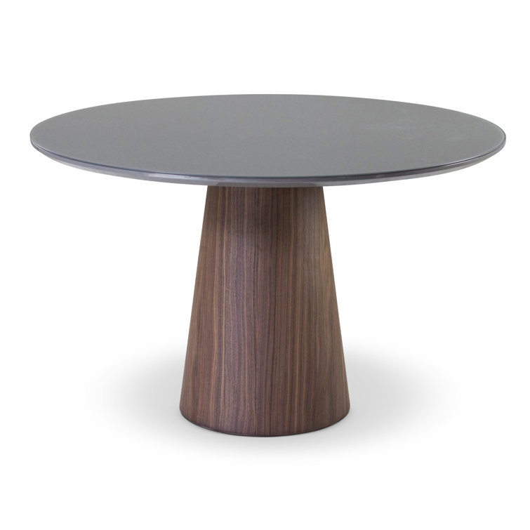 Chumbo Glass Top Round Pedestal Dining Table