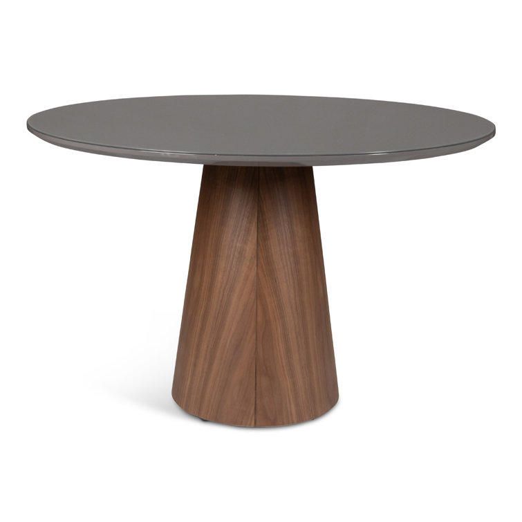 Chumbo Glass Top Round Pedestal Dining Table