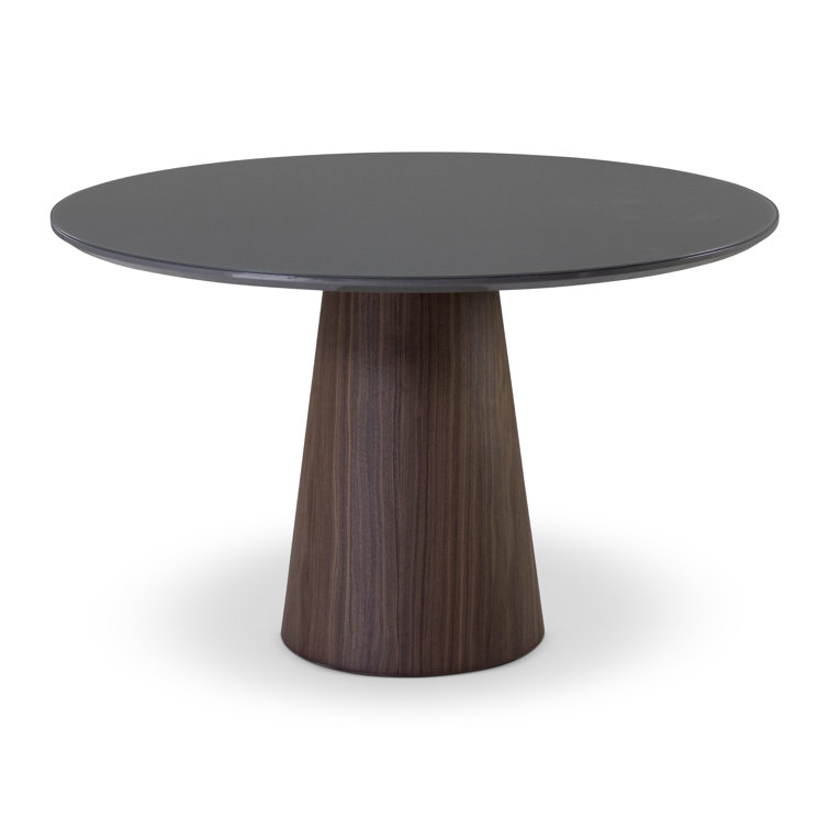 Chumbo Glass Top Round Pedestal Dining Table