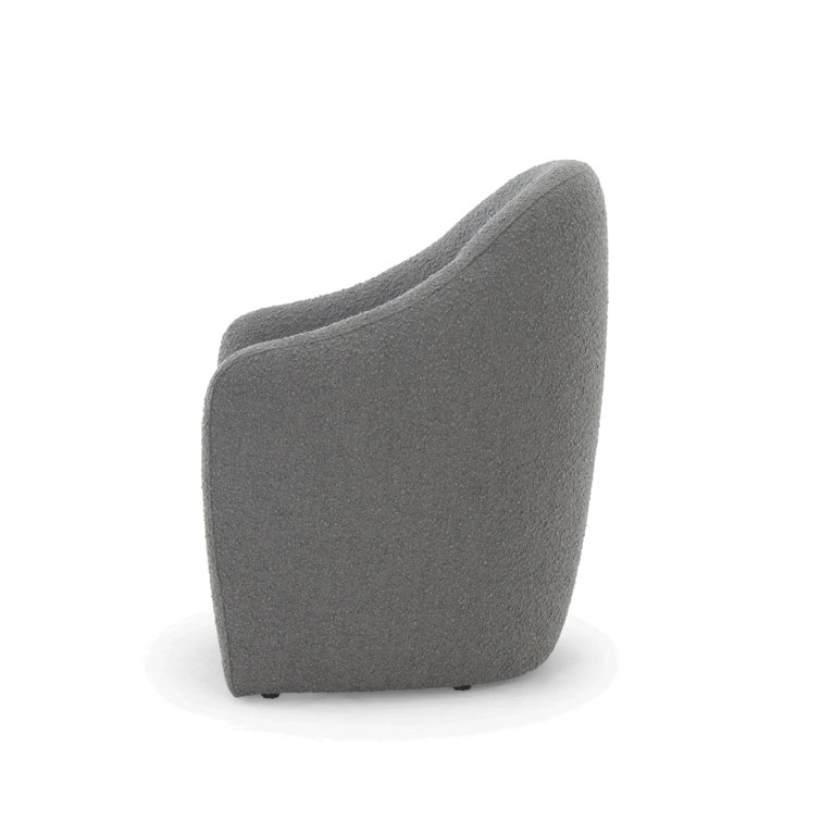 Charcoal Chenille Upholstered Arm Chair with Solid Wood Frame