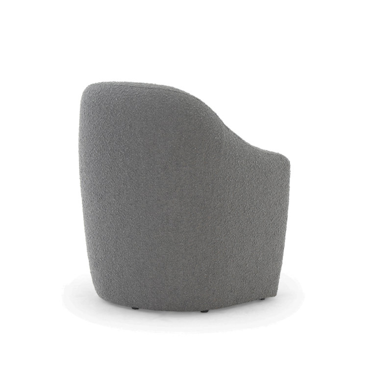Charcoal Chenille Upholstered Arm Chair with Solid Wood Frame