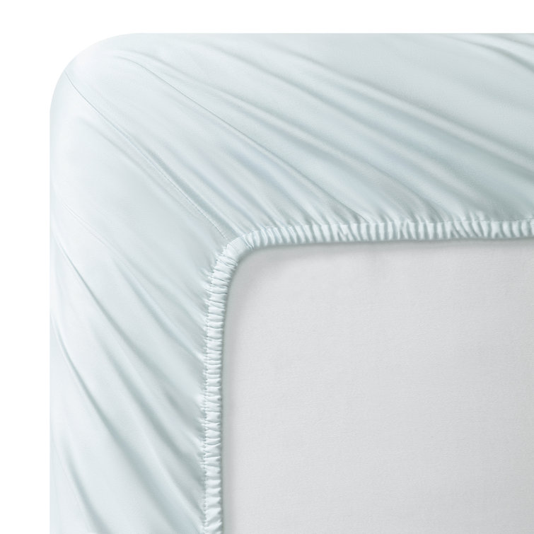 Queen Blue Cotton Polyester Deep Pocket Sheet Set