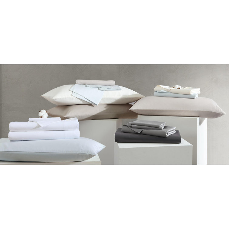 Queen Blue Cotton Polyester Deep Pocket Sheet Set