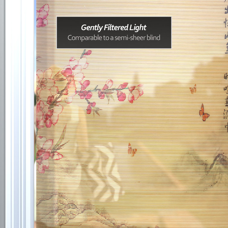 Sakura Blossom Semi-Sheer Bamboo Cordless Window Shade 36" W