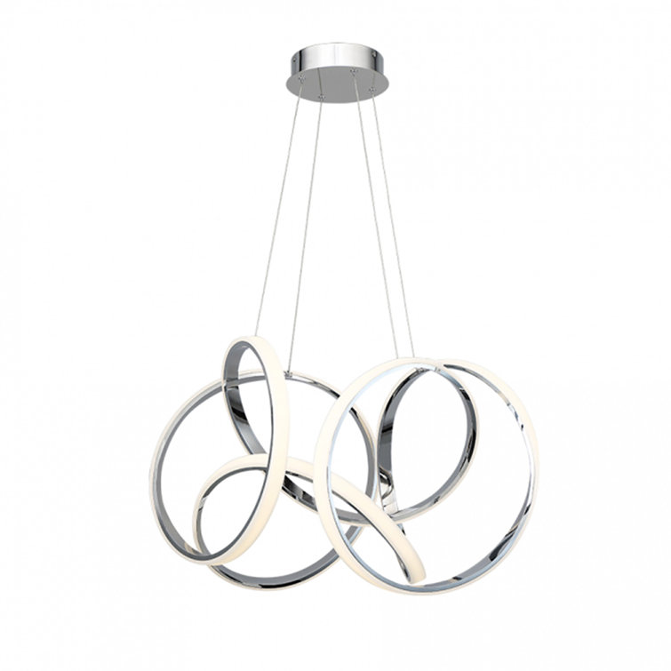 Chrome LED Indoor/Outdoor Loop Pendant Light