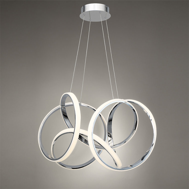 Chrome LED Indoor/Outdoor Loop Pendant Light