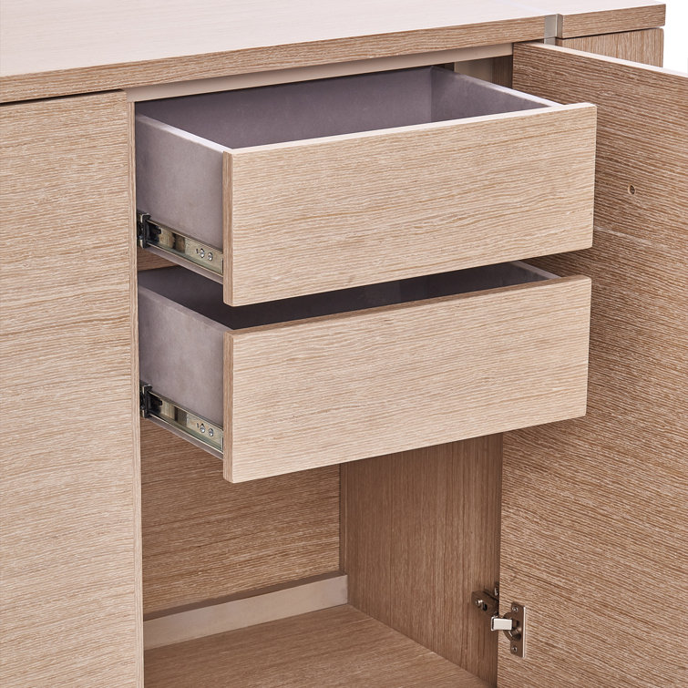 Laguna Ridge Contemporary Beige 72'' Washed Oak Sideboard