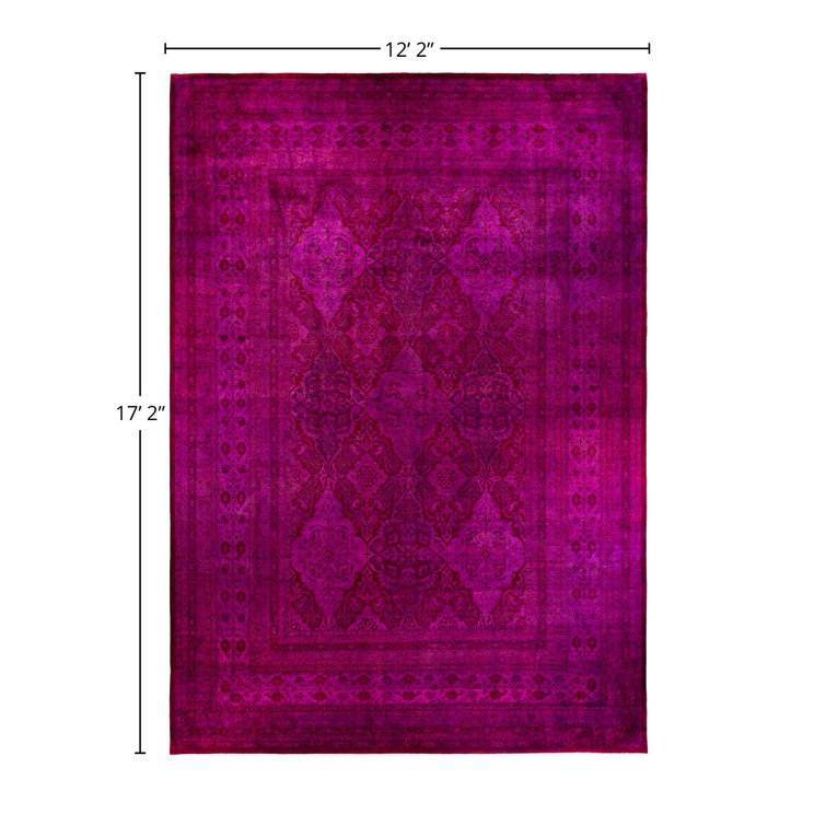 Po One-of-a-Kind 12' 2" x 17' 2" Purple Hand-Knotted Wool Area Rug