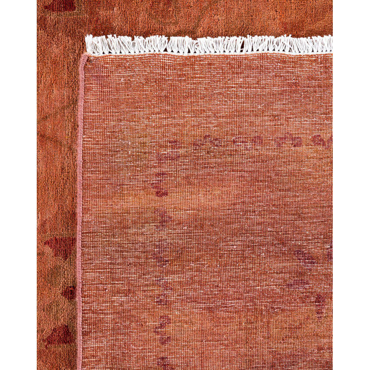 Hand-Knotted Red Wool Rectangular Area Rug 9' 3" x 11' 10"