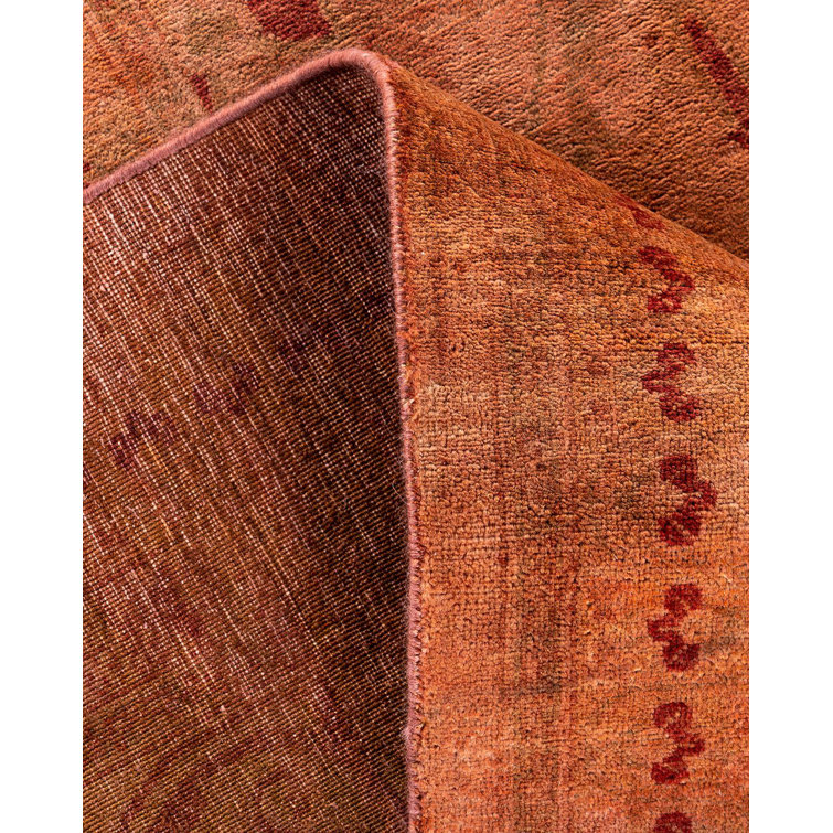 Hand-Knotted Red Wool Rectangular Area Rug 9' 3" x 11' 10"