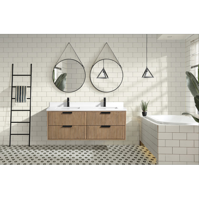 San Diego 55'' Weathered Fir Double Bathroom Vanity