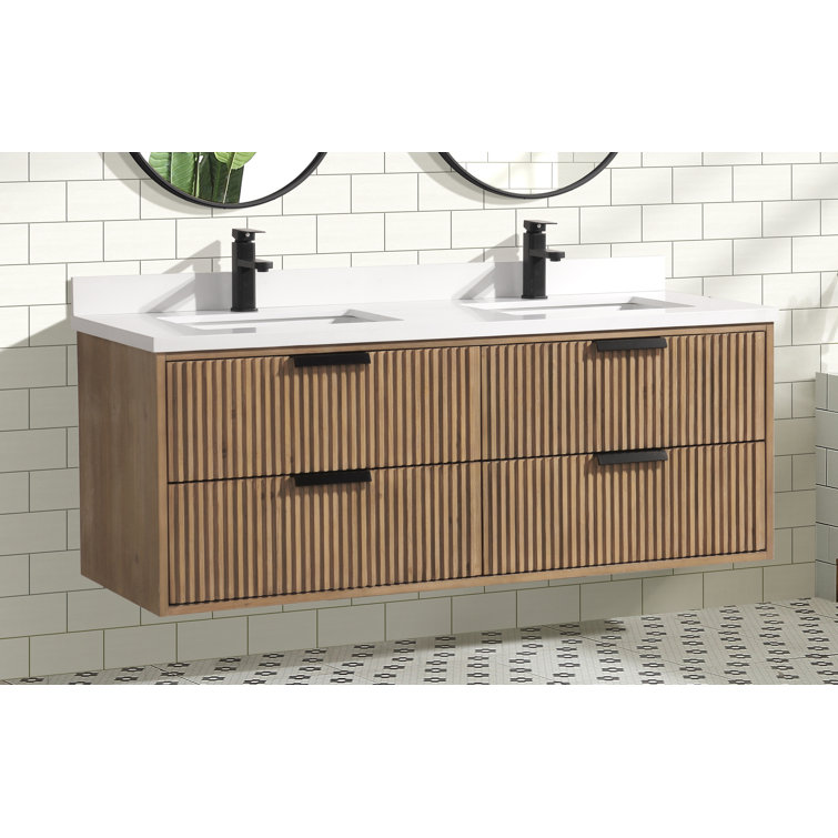 San Diego 55'' Weathered Fir Double Bathroom Vanity