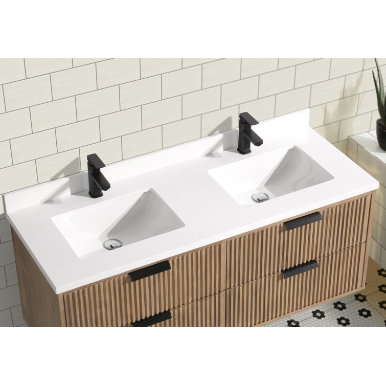 San Diego 55'' Weathered Fir Double Bathroom Vanity