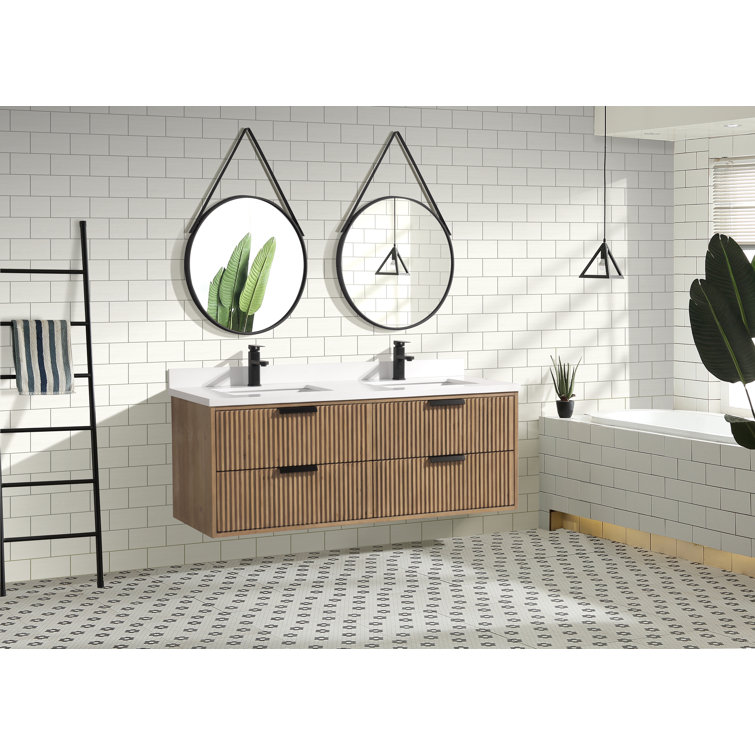 San Diego 55'' Weathered Fir Double Bathroom Vanity