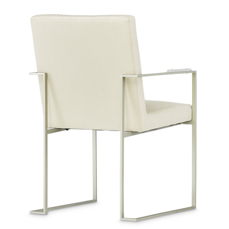 Laguna Ridge Cream Upholstered Metal Armchair with LED Accents