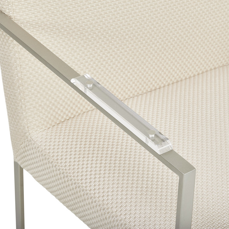 Laguna Ridge Cream Upholstered Metal Armchair with LED Accents