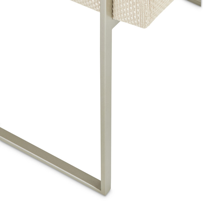 Laguna Ridge Cream Upholstered Metal Armchair with LED Accents