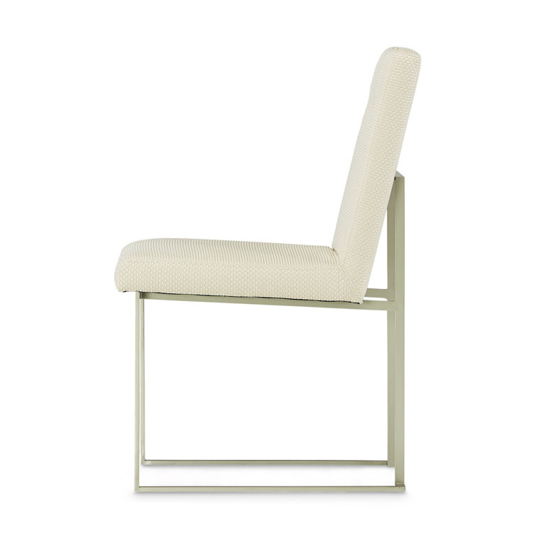 Laguna Ridge Cream Upholstered Side Chair with Brushed Platinum Frame