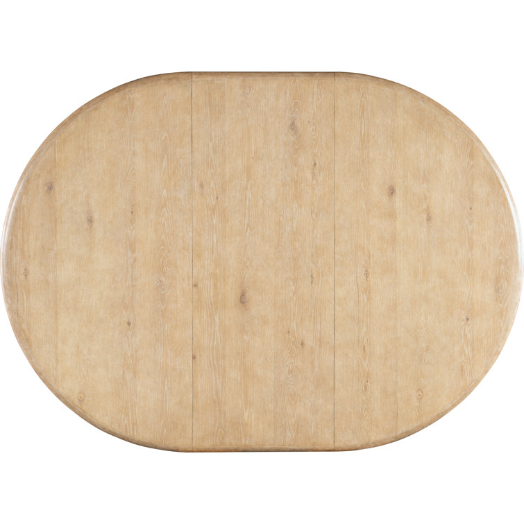 Dune Beige Round Extendable Wood Dining Table