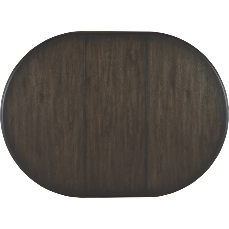 Black Sand Round Extendable Wood Dining Table