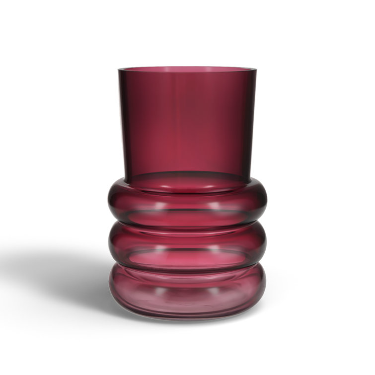8'' Burgundy Glass Table Vase with Novelty Shape