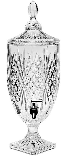 Elegant 1 Gallon Crystal Beverage Dispenser with Lid