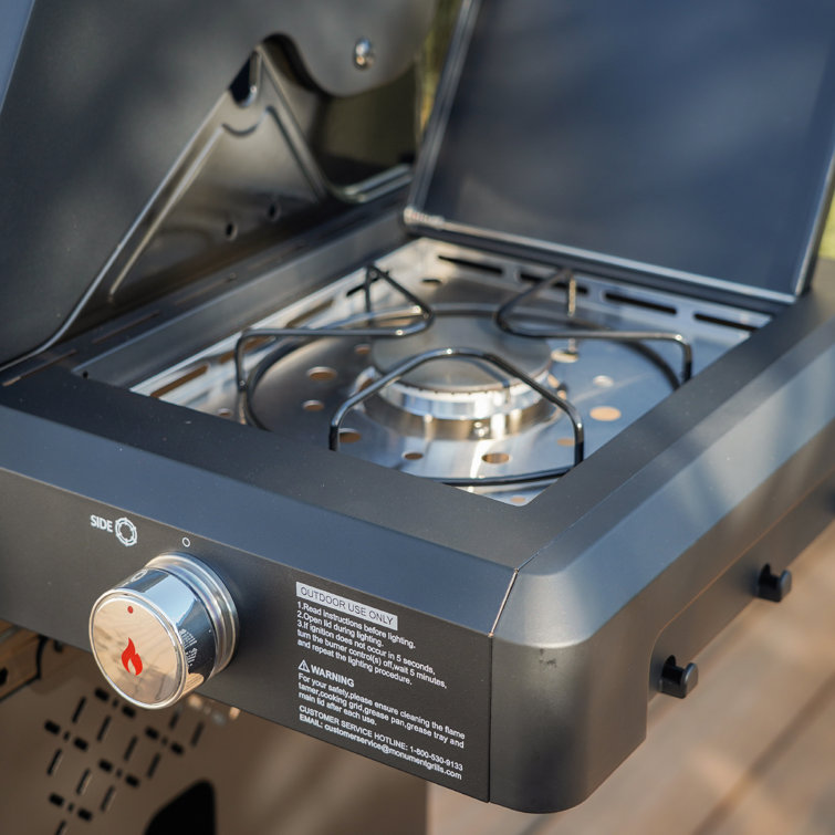 Mesa Black Stainless Steel 3-Burner Propane Gas Grill with Side Burner