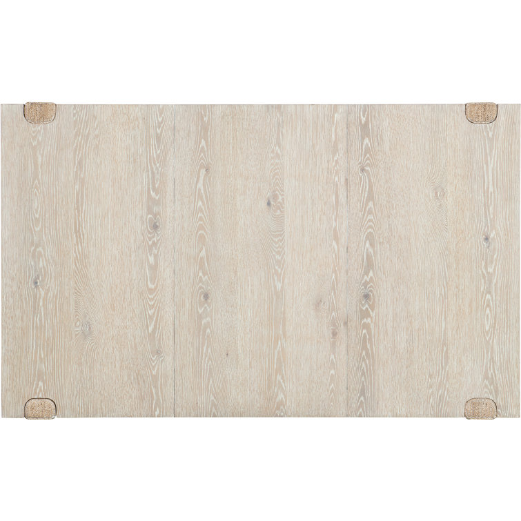Beige Oak Veneer Extendable Rectangular Dining Table