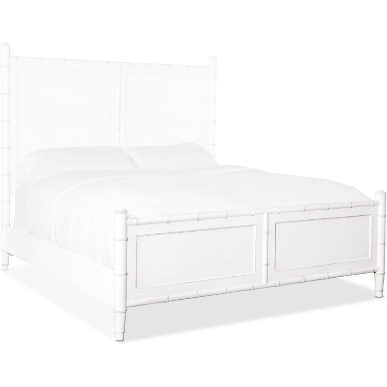 White Queen Upholstered Wood Frame Bed with Headboard and Drawer
