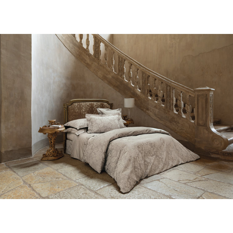 Boudoir Size Taupe Greige Cotton Floral Pillow Sham