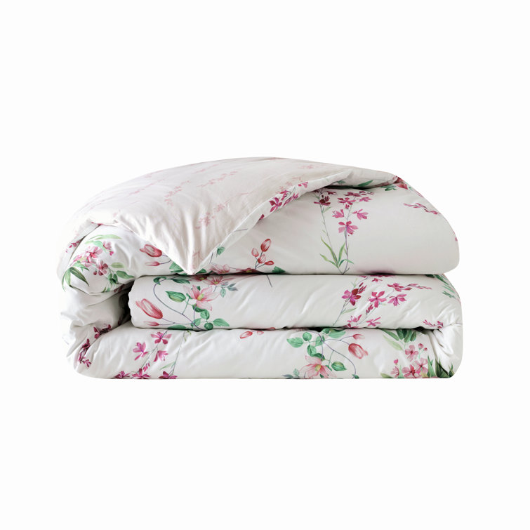 King White Cotton Floral Blossom Duvet Cover