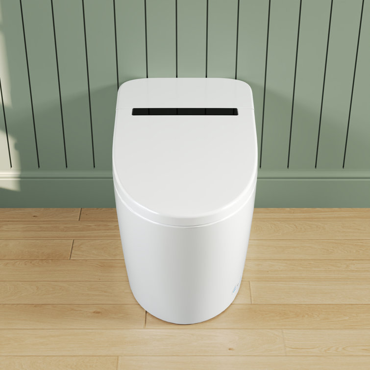 White Elongated High Efficiency Smart Toilet with Heated Seat