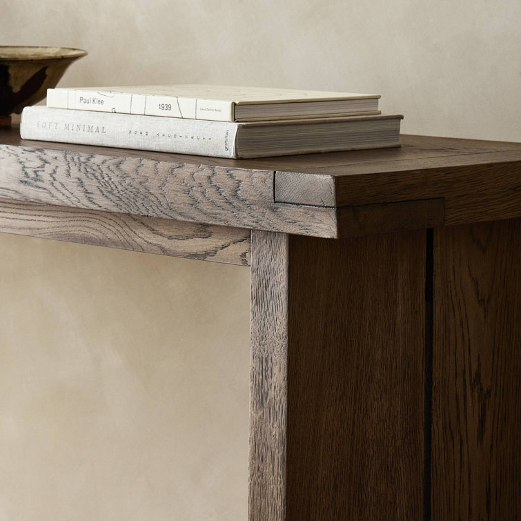 Worn Oak 78'' Wooden Console Table with Storage